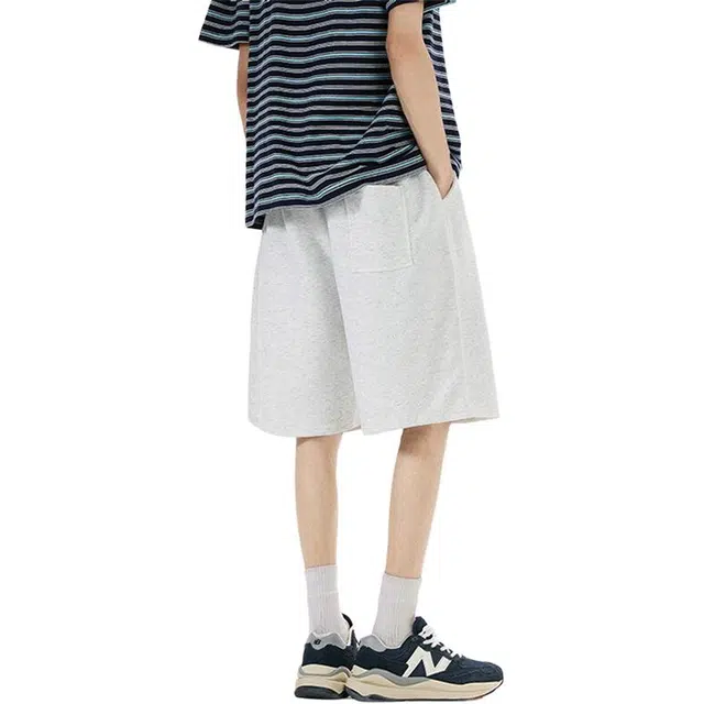 【dme】 潮流时尚美式高街重磅纯色宽松五分裤夏季百搭透气舒适青少年直筒运动中裤休闲短裤 男女同款