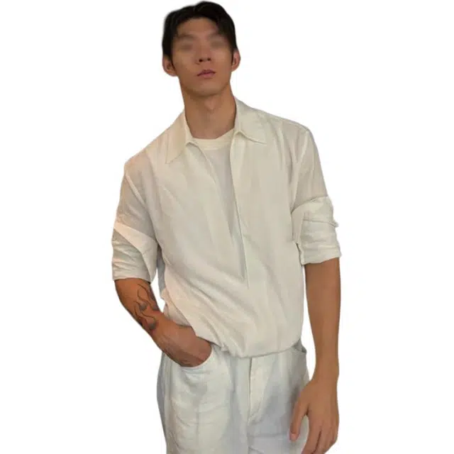 单爵 立领衬衣男高级感痞帅风假两件长袖英伦雅痞衬衫 男女同款