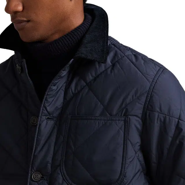 拉夫劳伦 纯色绗缝夹克长袖 棉服 男款