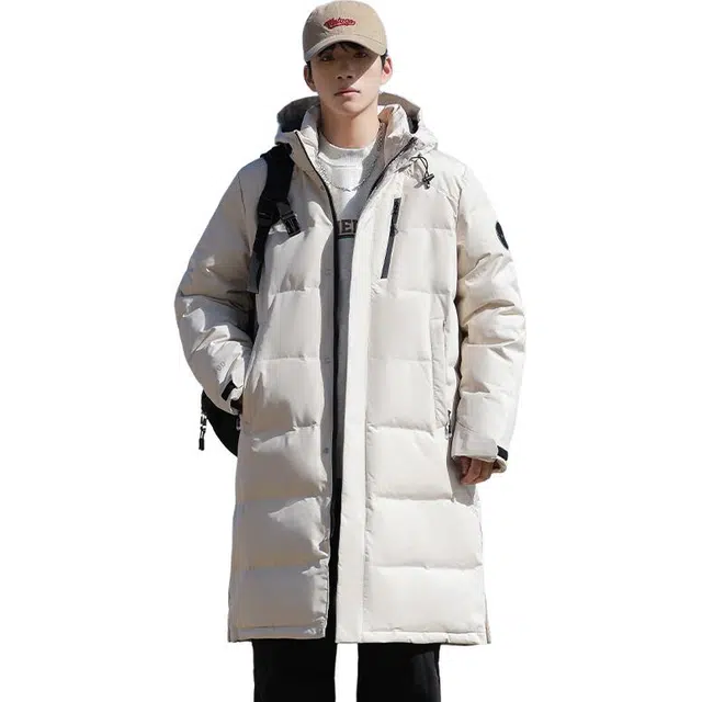 太子龍 中长款冬季时尚运动简约连帽保暖羽绒服 男女同款