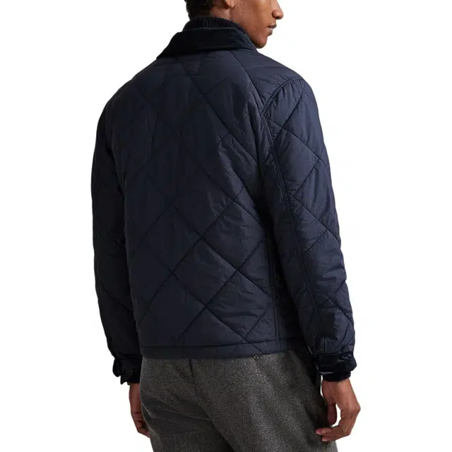 拉夫劳伦 纯色绗缝夹克长袖 棉服 男款