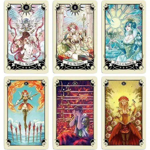 喜顽童 神秘漫画塔罗牌罗伟特维特经典花影单牌 桌游
