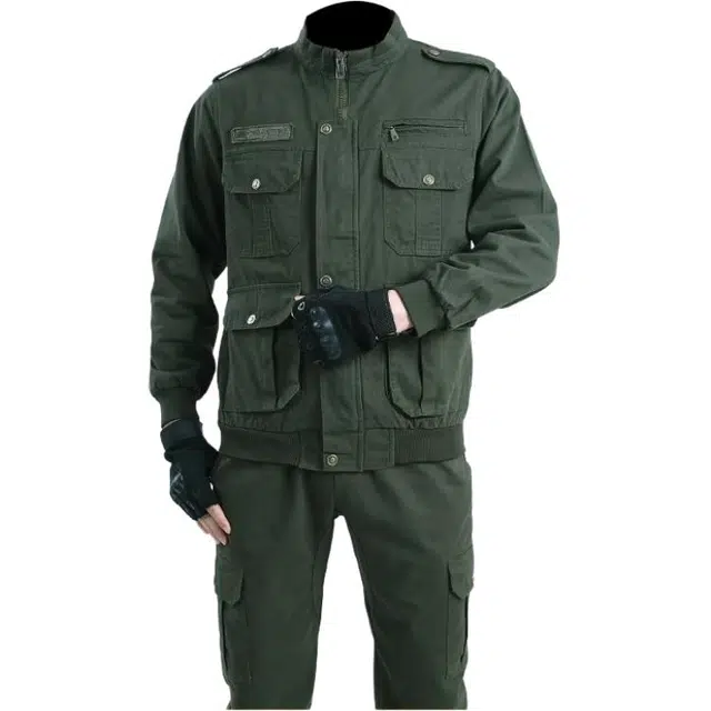 邦固依品 秋冬季工作服男纯棉弹力迷彩服加厚电焊防烫工装劳保服休闲运动套装 男女同款