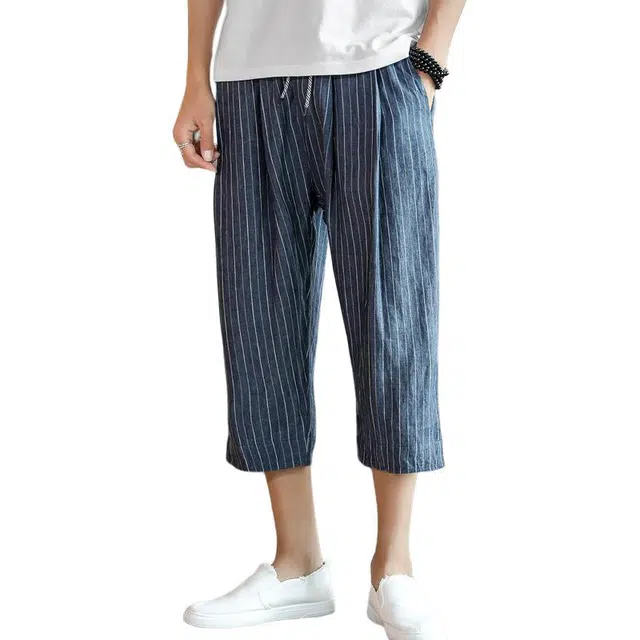 太子龍 七分裤松紧系绳夏季薄款中国风中青年百搭裤子休闲短裤 男款