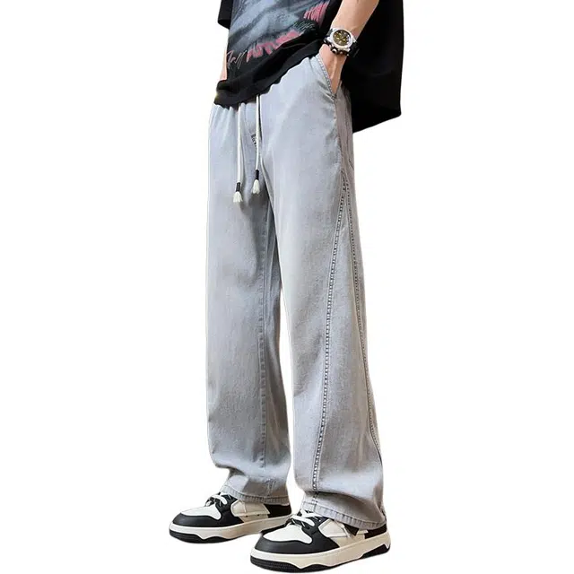 羽浅 宽松直筒休闲牛仔裤 男款