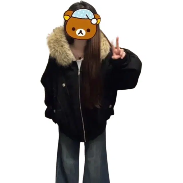 黑马漫画 美式复古座山雕冬装派克加厚棉袄工装棉服 男女同款