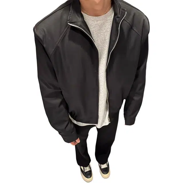 单爵 短宽西装外套男款高级感痞帅廓形棒球服美式立领夹克 男女同款