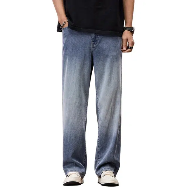 卡丹狄诺 天丝凉感春夏宽松舒适潮流百搭休闲牛仔裤 男款