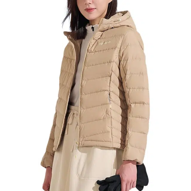 探路者 舒适耐磨透气保暖羽绒服 女款 原木色