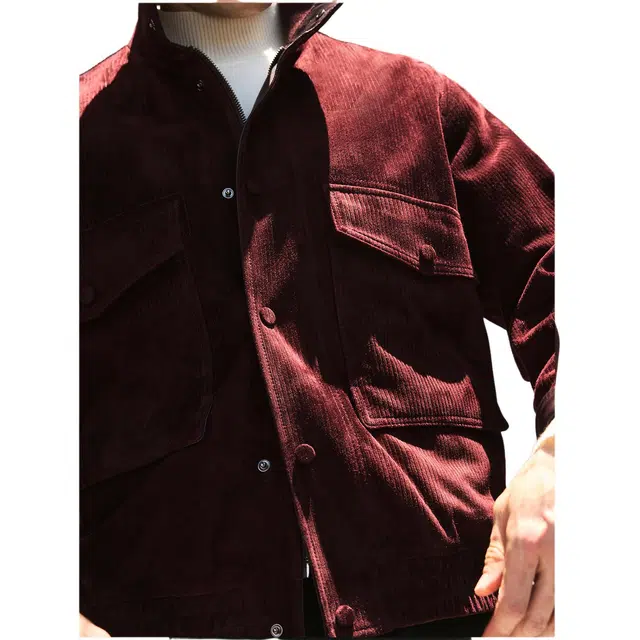 丹宁哲学 时髦男士 高端竖纹新西兰绵羊皮 松紧下摆皮衣 男款