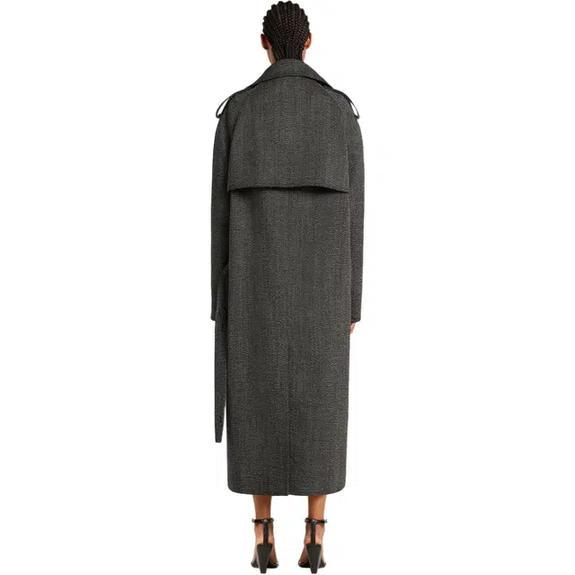 COURREGES FW25 OBLIQUE CAVIAR WOOL TRENCH COAT