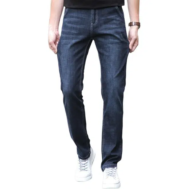 太子龍 高品质中年宽松直筒商务休闲春夏薄款中老年长裤子牛仔裤 男款