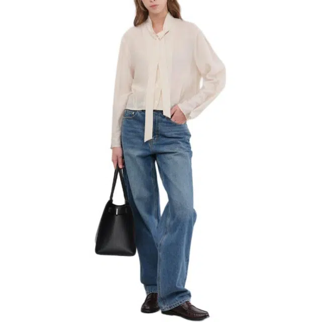 Dunst TIE BLOUSE CREAM