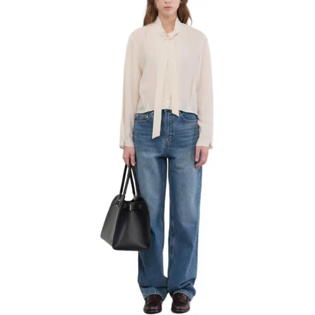 Dunst TIE BLOUSE CREAM