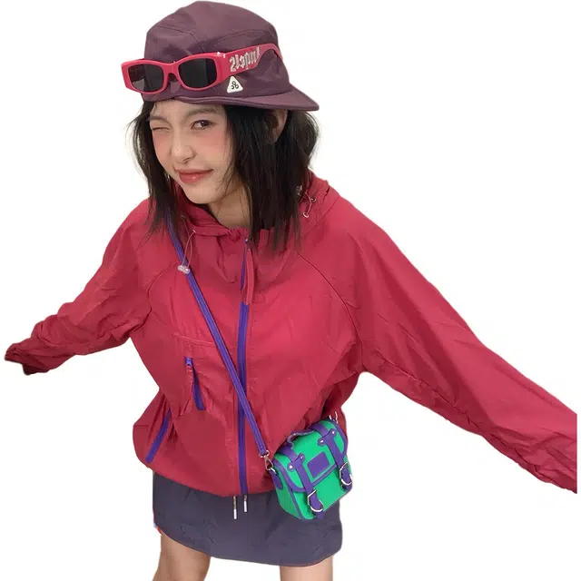 徐百货 多巴胺薄款速干透气百搭户外骑行防晒服 男女同款