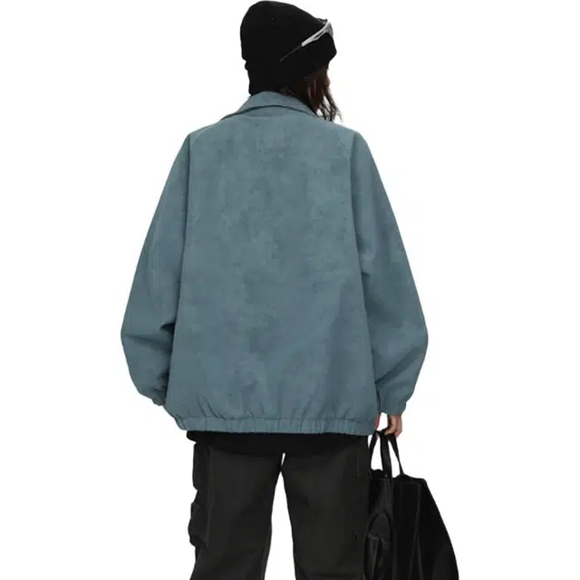 单爵 美式扎染皮衣外套秋季高级感痞帅立领短款飞行夹克 男女同款