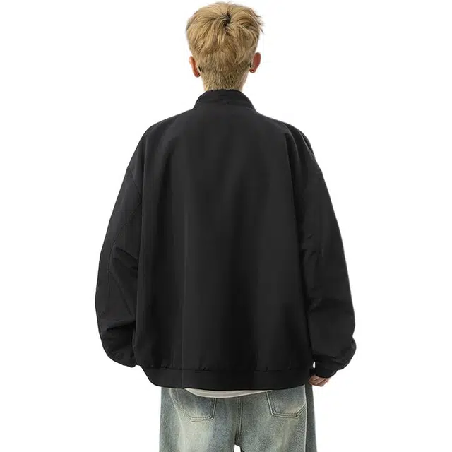 拓菲 美式高街立领秋季潮牌痞帅棒球服宽松拉链设计感工装外套夹克 男女同款