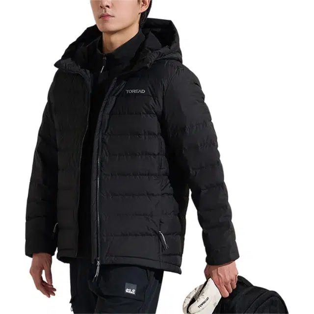 探路者 舒适透气保暖防风羽绒服 男款 黑色