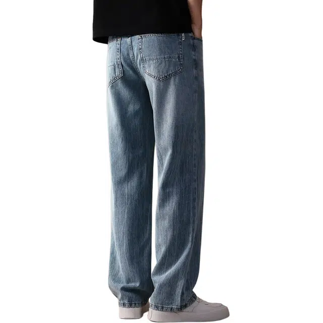 贵色 美式高街水洗阔腿休闲直筒裤中性日常百搭莱赛尔痞帅简约通勤牛仔裤 男女同款