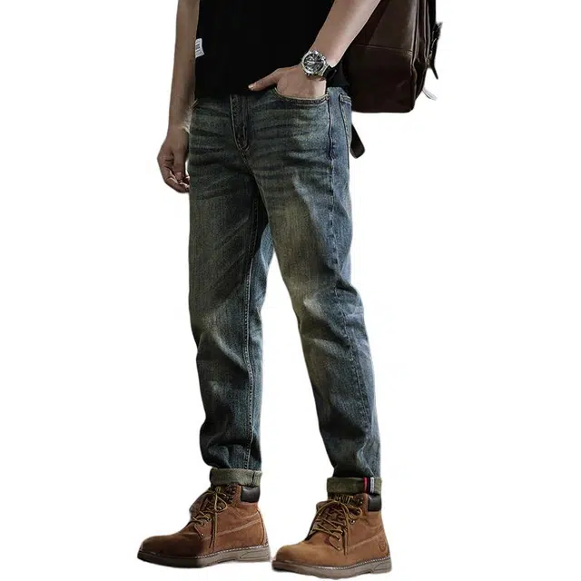 遨宇 经典美式潮牌潮流经秋季修身休闲户外百搭直筒牛仔裤 男款