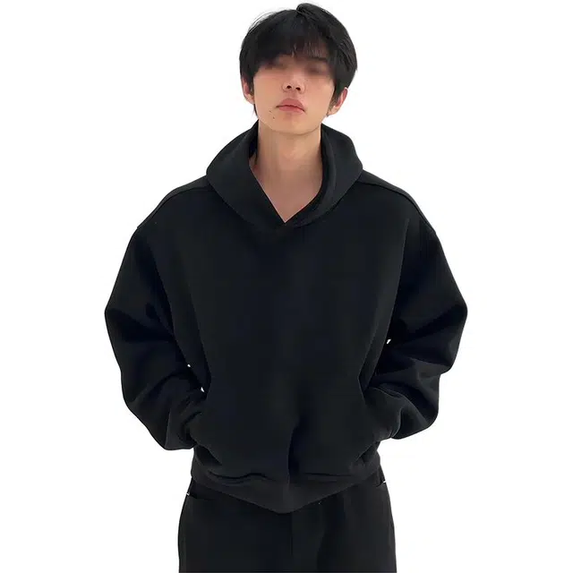 单爵 美式复古基础款连帽上衣男款秋冬痞帅高级感硬挺卫衣 男女同款