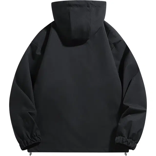 虫小绿 户外登山攀岩运动旅游出行美式复古经典简约宽松防风落肩连帽单冲外套夹克 男女同款