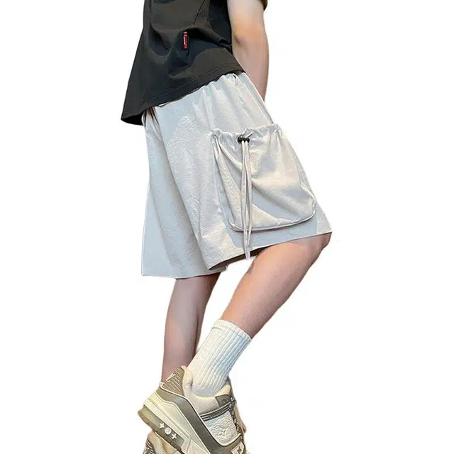 佐菲利 美式大口袋休闲夏季薄款高街痞帅机能风冰丝速干五分运动裤工装短裤 男款