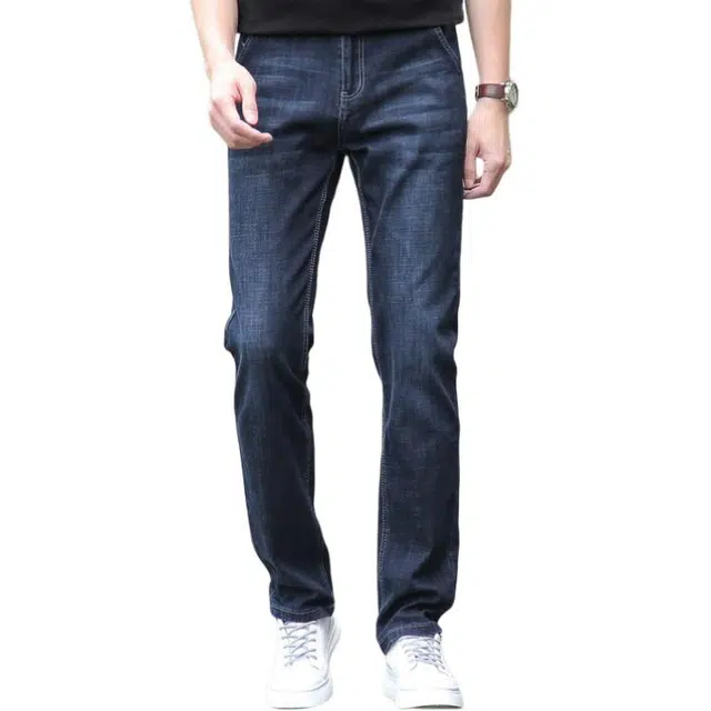 太子龍 高品质中年宽松直筒商务休闲春夏薄款中老年长裤子牛仔裤 男款