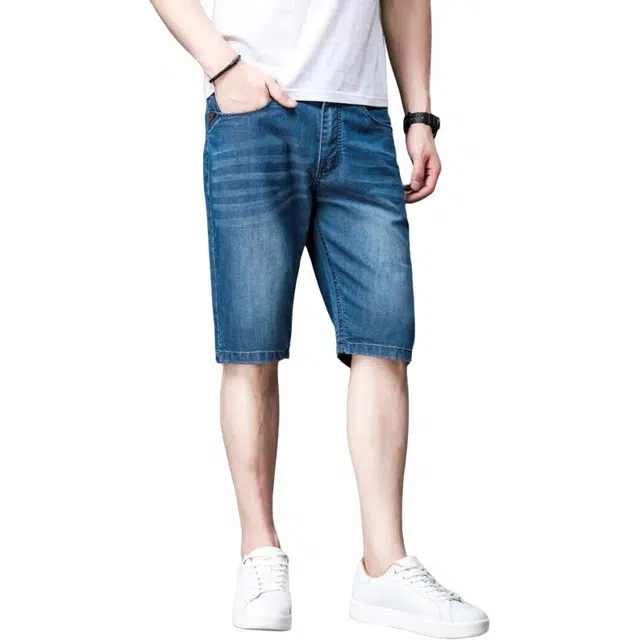 太子龍 夏季商务休闲合身直筒五分裤牛仔短裤 男款