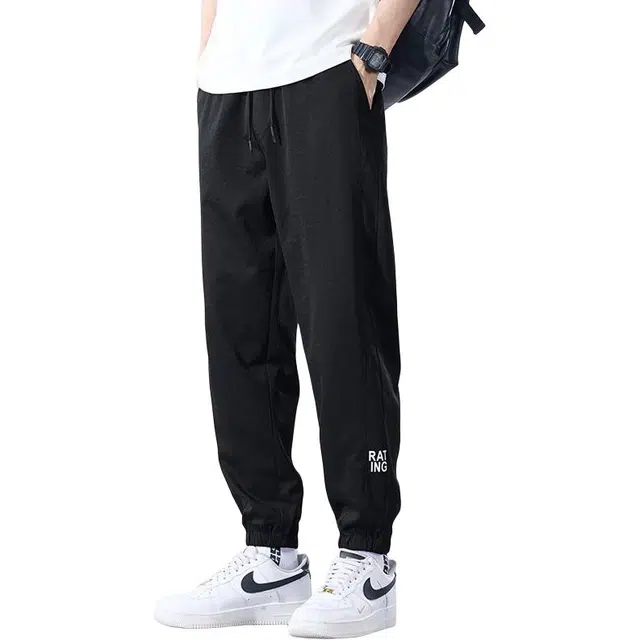 潮人榜 日系宽松日常通勤百搭夏季冰丝束脚休闲裤 男女同款