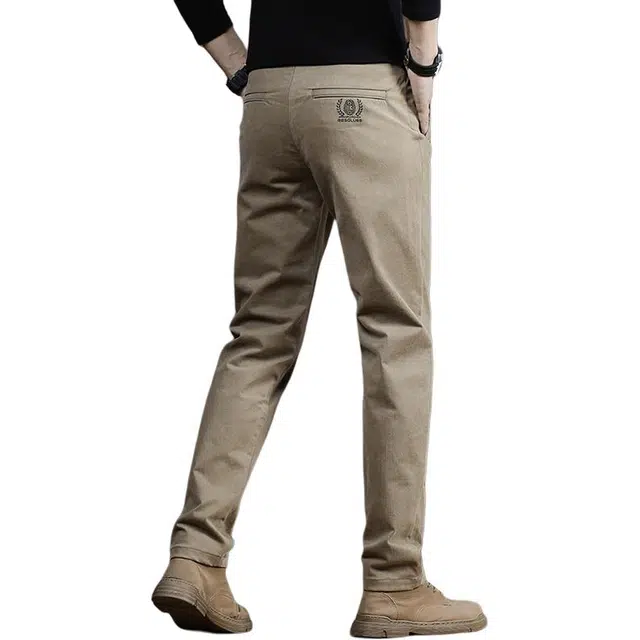 炳盛 秋季纯棉潮牌高端商务外穿修身弹力直筒休闲裤 男女同款