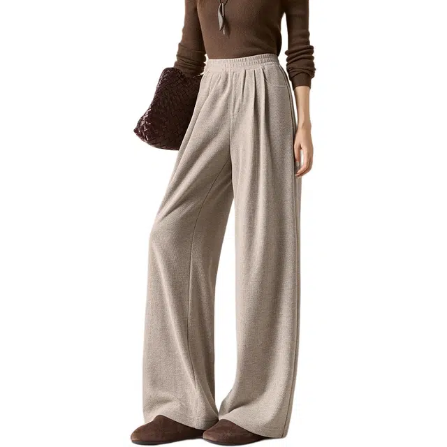 沫晗依美 拖地高腰直筒休闲裤 女款