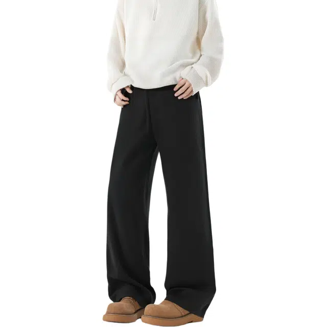 图兰朵 美式复古高街重工潮流痞帅阔腿弯刀裤高级感窄版设计中腰显高显瘦柔软舒适通勤垂感直筒微喇休闲裤 男女同款