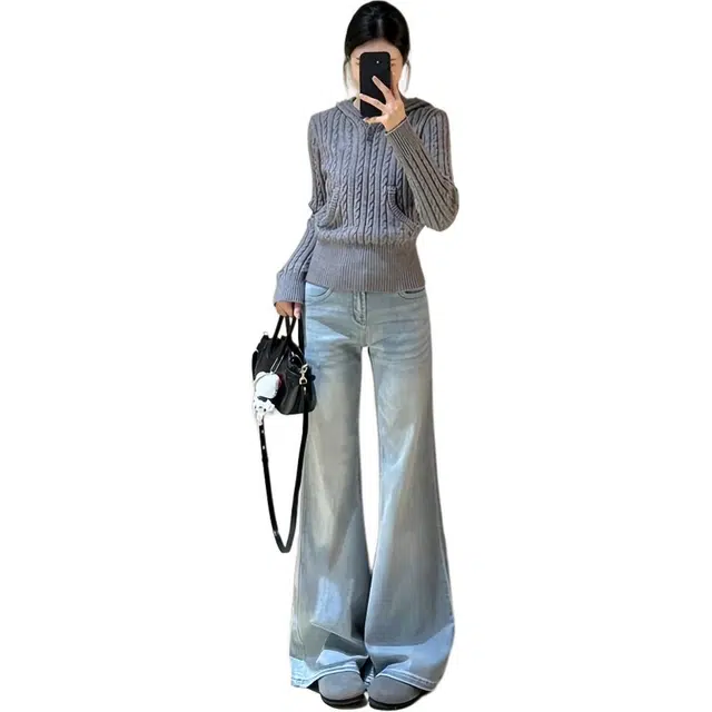 小菊川栗 慵懒感复古轻盈柔软时尚百搭洋气休闲套装 女款