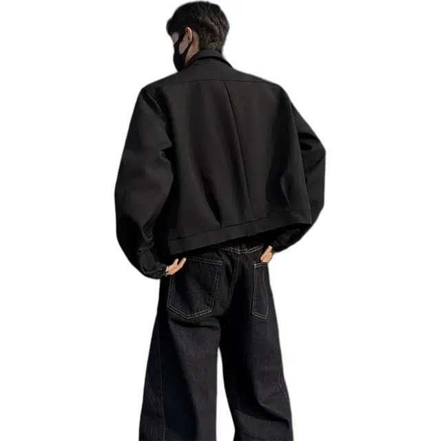 单爵 短款夹克外套男春秋款高级感痞帅翻领正肩西装 男女同款