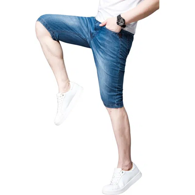 太子龍 夏季商务休闲合身直筒五分裤牛仔短裤 男款