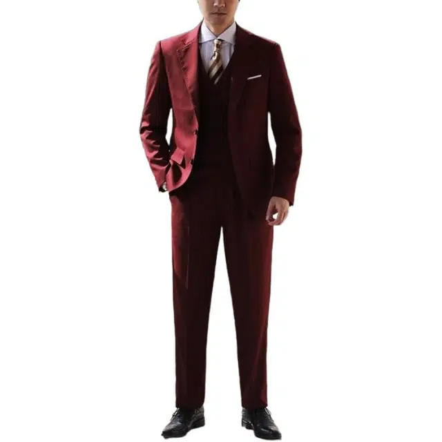 大格子与黑猫 意式复古那不勒斯西服新郎结婚男士商务正装休闲雅痞时尚绅士西装 男款