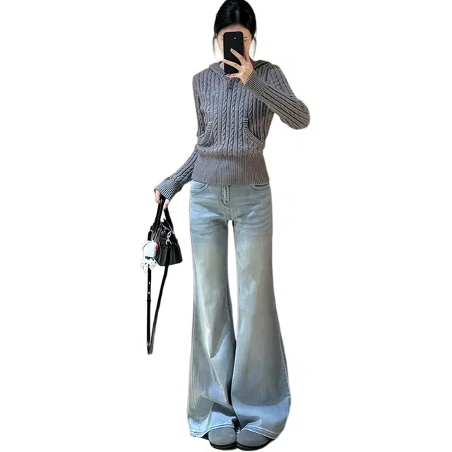 小菊川栗 慵懒感复古轻盈柔软时尚百搭洋气休闲套装 女款