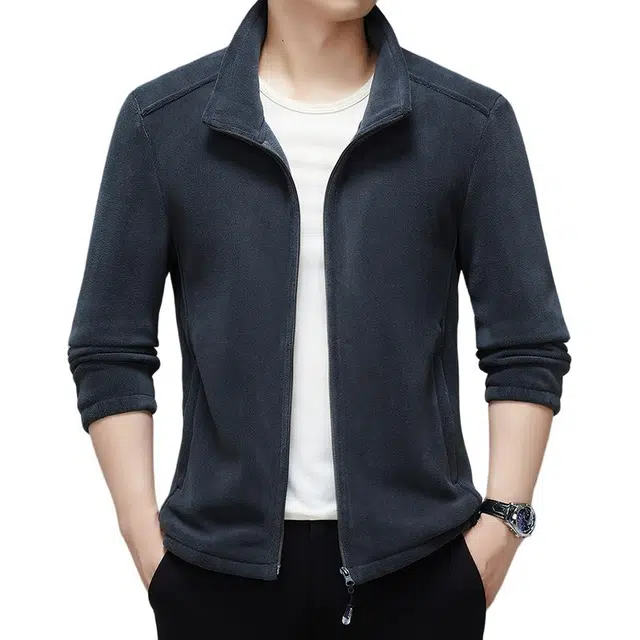 卡丹狄诺 户外保暖纯色澳粒绒抓绒内胆立领拉链羊羔毛开衫柔软细腻夹克绒感外套 男女同款