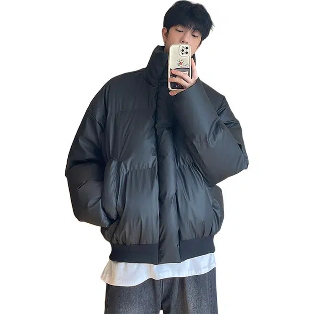 黑马漫画 棉衣男宽松短款冬季潮牌加厚保暖棉袄情侣面包服棉服 男女同款