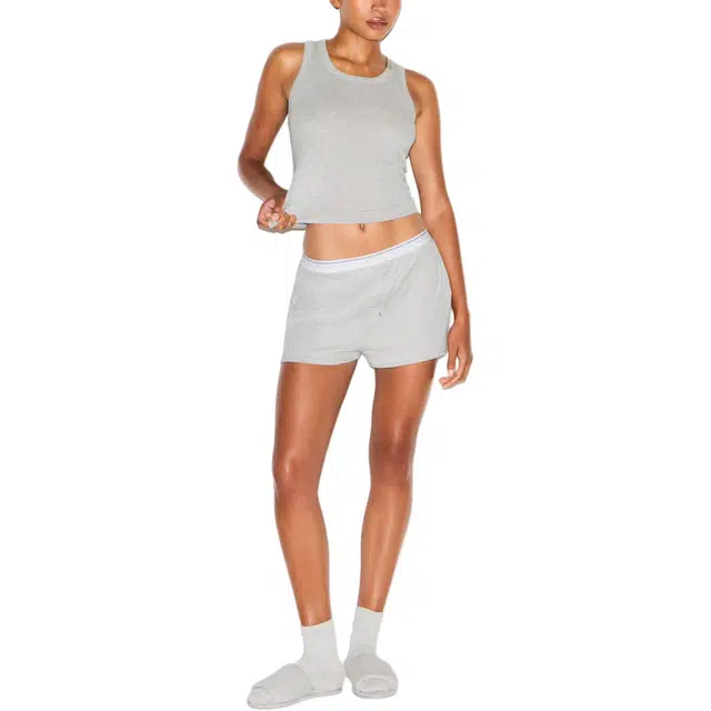 SKIMS FW25 COTTON RIB SCOOP TANK AND SHORT SET