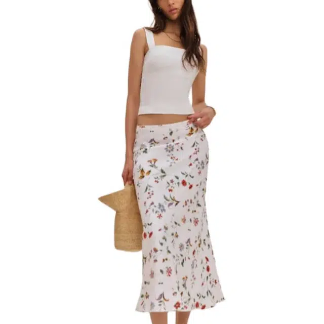 REFORMATION Layla Linen Skirt