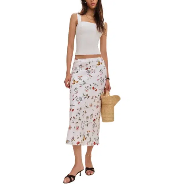 REFORMATION Layla Linen Skirt