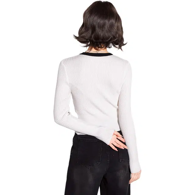 法文箱子 修身假两件简约毛衣 女款