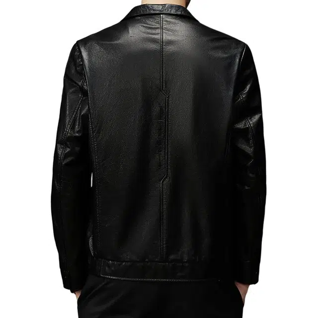 太子龍 翻领真皮牛皮机车服皮夹克外套工装皮衣 男款