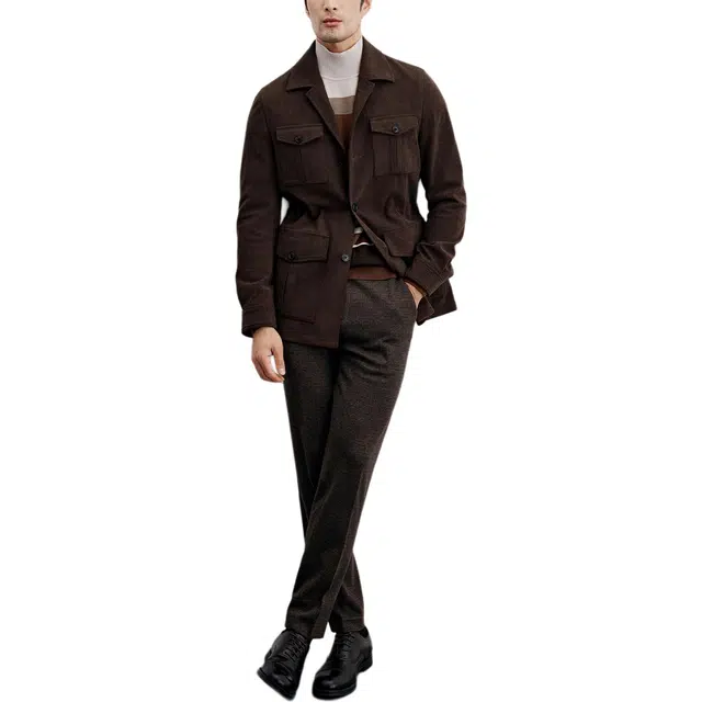 丹宁哲学 高档抗皱灯芯绒收口袖长袖翻领标准夹克 男款