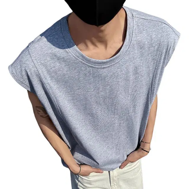 北极绒 潮牌宽松圆领篮球运动坎肩打底衫无袖背心 男款