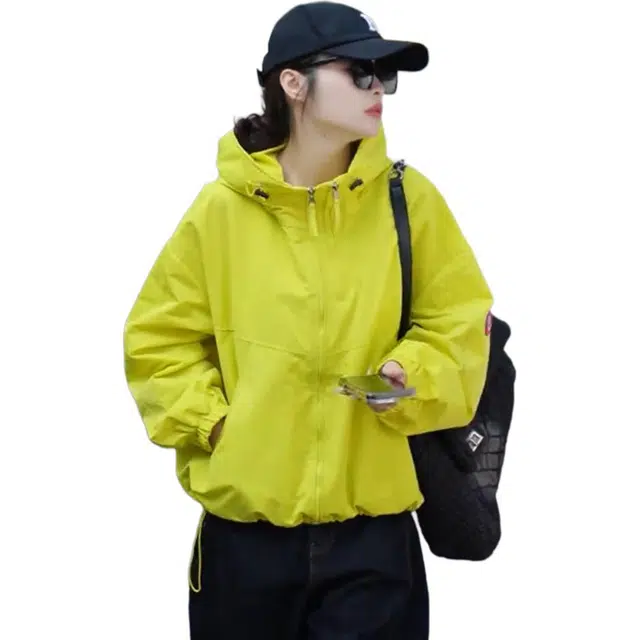 邦固依品 高级感连帽短款外套女春季小个子宽松显瘦冲.锋衣薄上衣夹克 女款