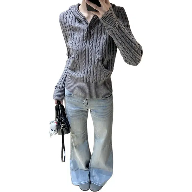 小菊川栗 慵懒感复古轻盈柔软时尚百搭洋气休闲套装 女款