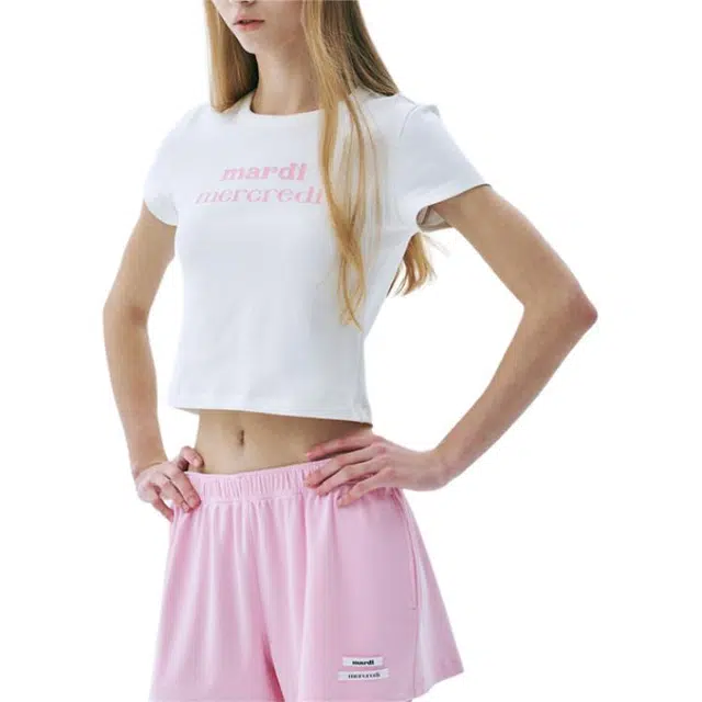 MARDI MERCREDI CROPPED FITTED TSHIRT SS25T